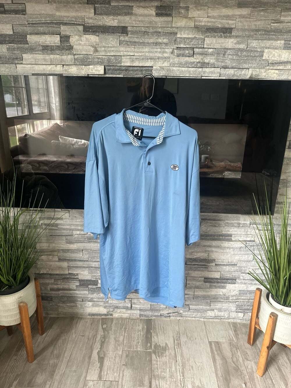 FootJoy ProDry Lisle Men's XL Light Blue Golf Polo Shirt
